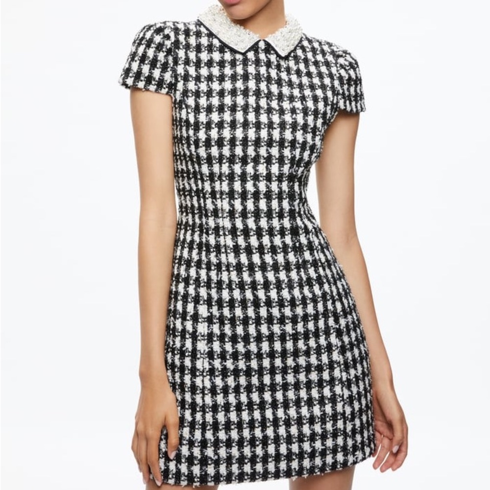 Alice & Olivia Velia Embellished Collar Mini Dress